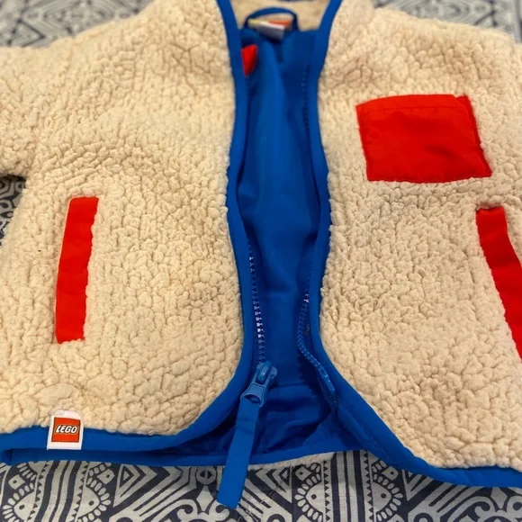 Lego for Target Sherpa Zip-Up Jacket – Infant 12 Months, Off-White Blue Red - Picture 5 of 8
